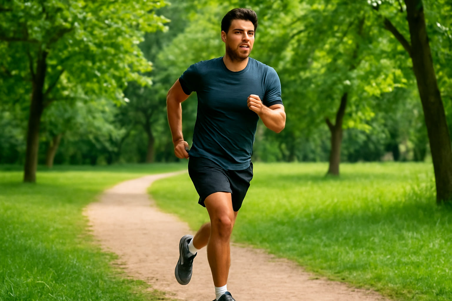 Uomo che corre all'aperto